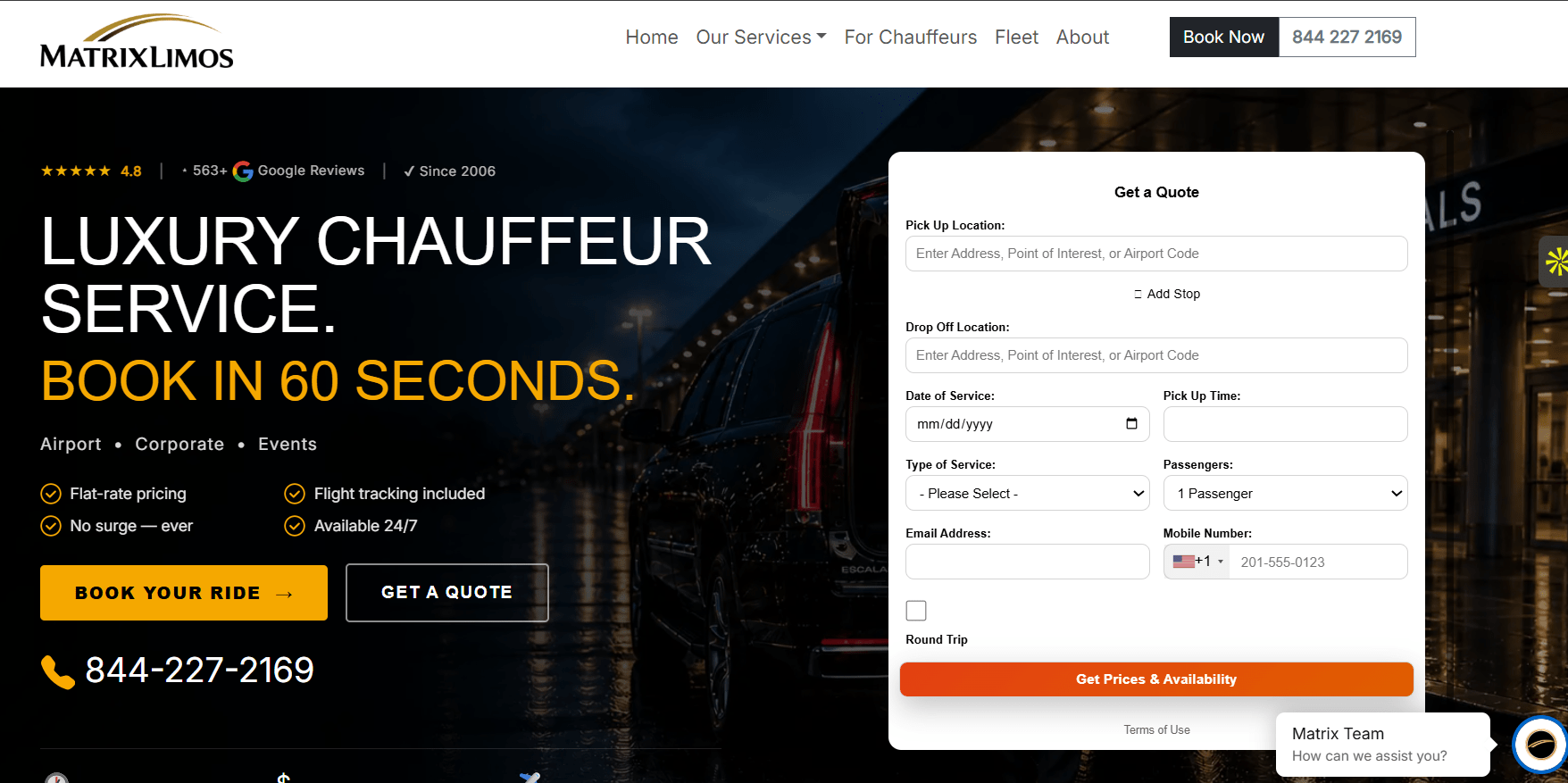 Matrix Limos Website Screenshot