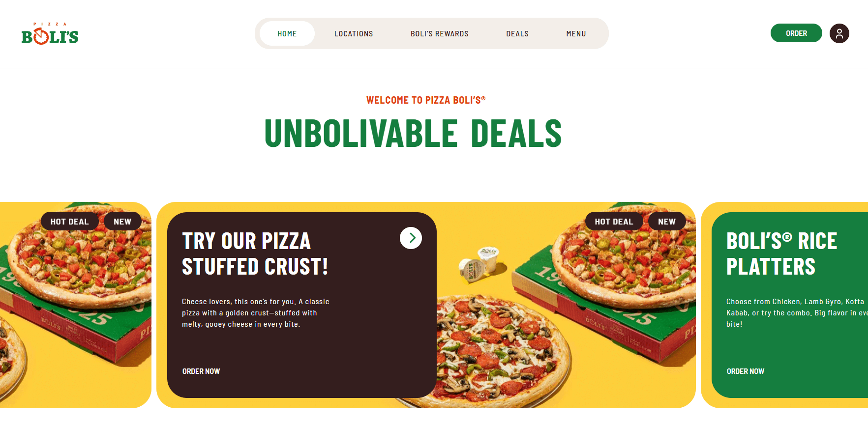 Pizza Bolis Website Screenshot
