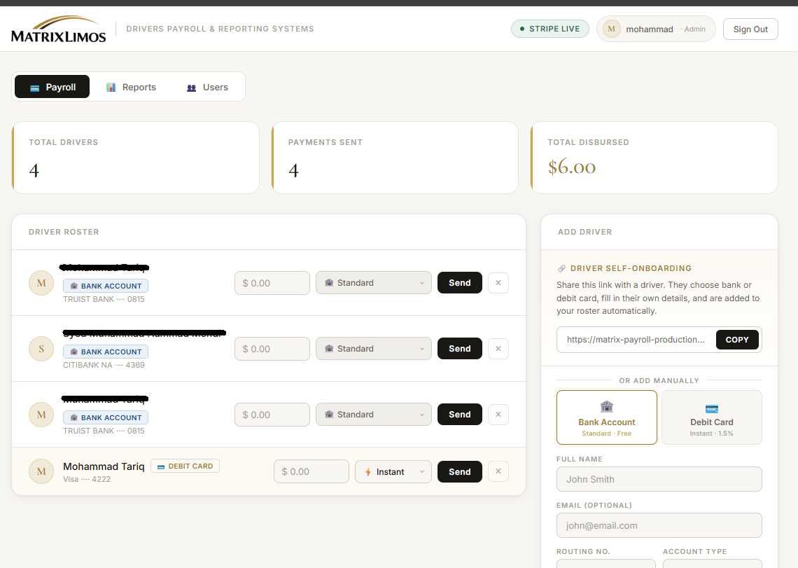 Matrix Limos Payroll System